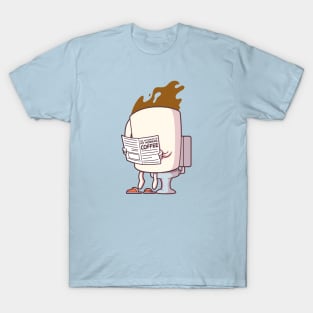 The Aftermath of Morning Coffee // Funny Cartoon Coffee Mug on the Toilet T-Shirt